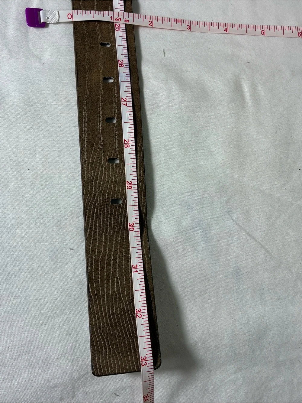 Womens belt taupe color faux leather 33” long work school Corpcore